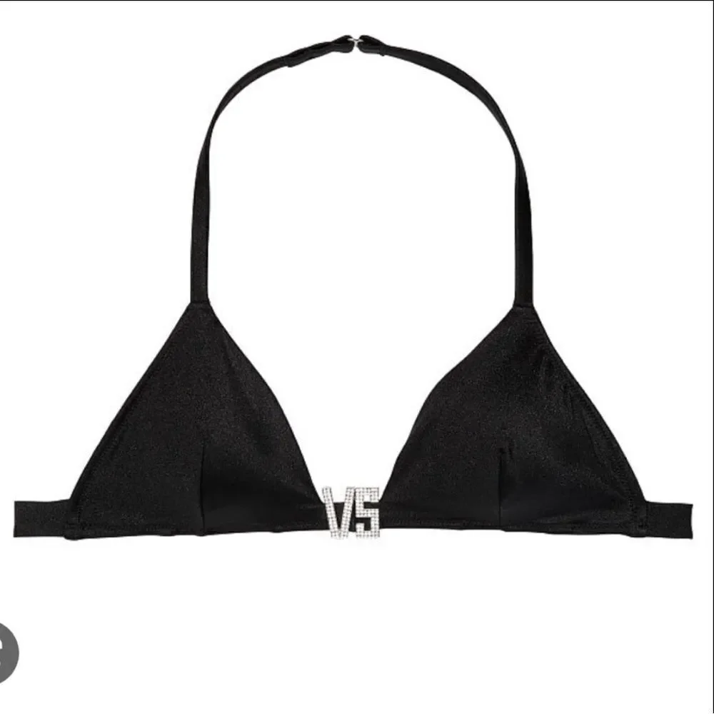 Victorias Secret Swim VS Shine Rhinestones V-Hardware Bikini Top Only